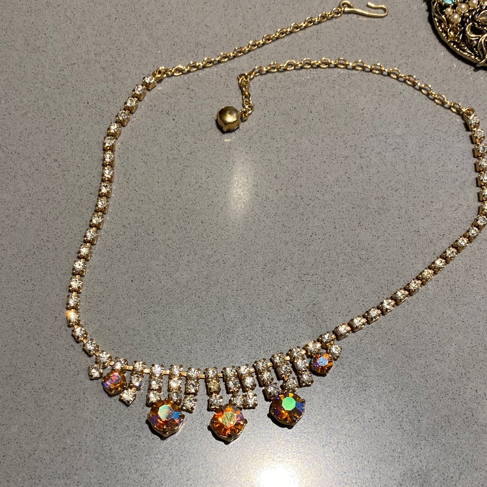 Vintage Gold and Crystal Necklace